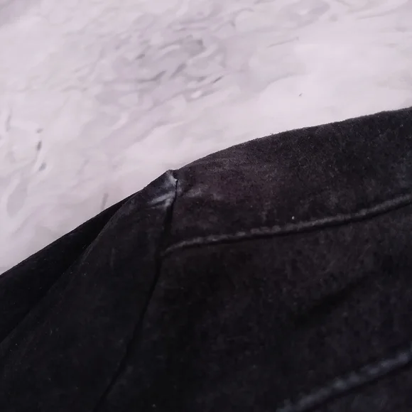 Vintage Bum Equipment Women’s Black Suede Zip-Front Leather Jacket - Picture 9 of 14